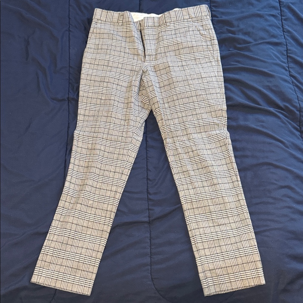 Express Men's Plaid Pants - Gray